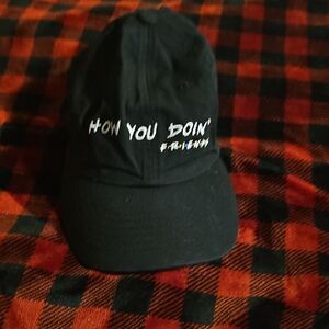 Source Unknown Black Cap with White Embroidery